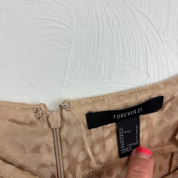 Forever 21 Mini Dress Gold Tone Sleeveless Short Sexy Date Party Womens Slip L - Picture 3 of 6